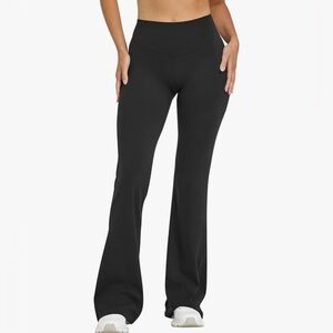 NWT OQQ black micro ribbed compression leggings